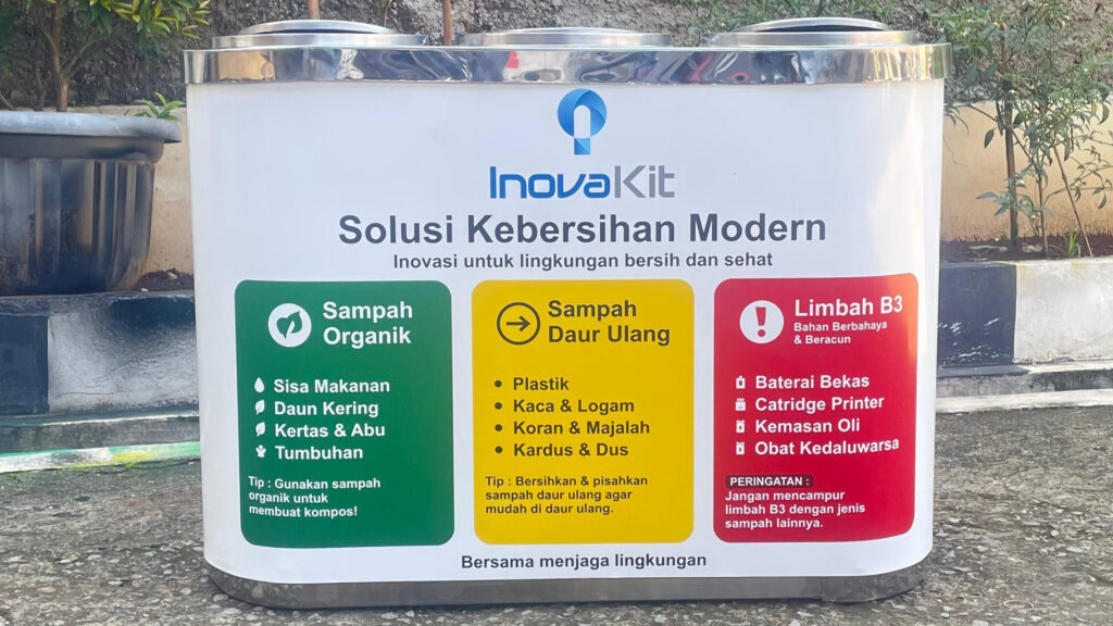 Tempat Sampah Stainless 3 in 1
