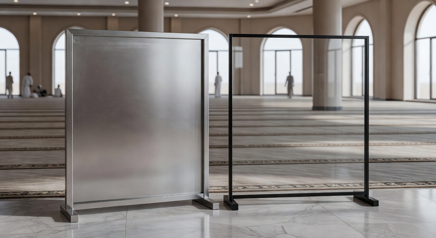 Pembatas Shaf Stainless vs Akrilik untuk Masjid Modern: Mana yang Lebih Tahan, Rapi, dan Mudah Dirawat?
