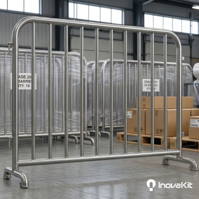 Detail konstruksi pembatas jalan stainless