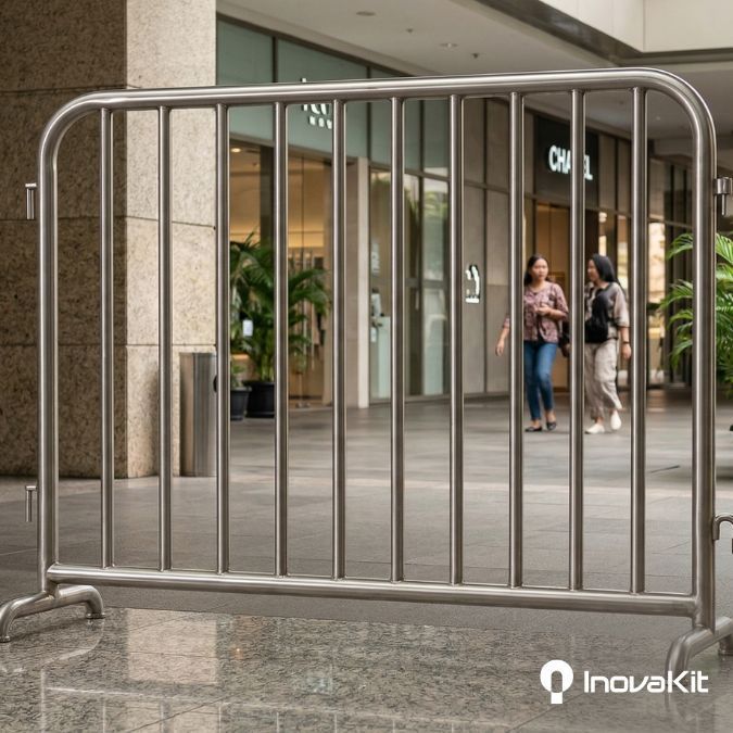 Pagar pembatas event di area konser dan panggung