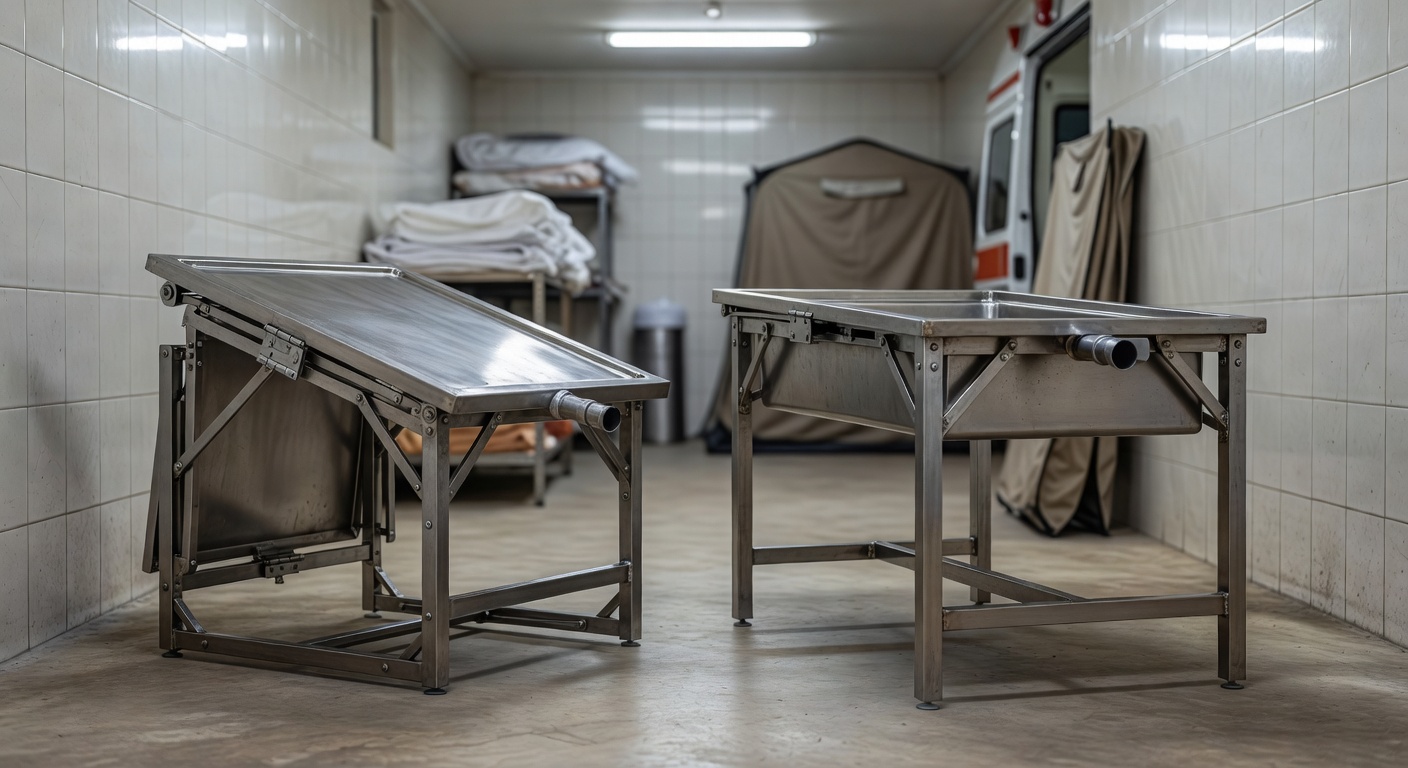 Tempat Pemandian Jenazah Lipat atau Standart? Titik Kritis Drainase, Kekuatan Kaki, dan Efisiensi Ruang yang Perlu Dicek