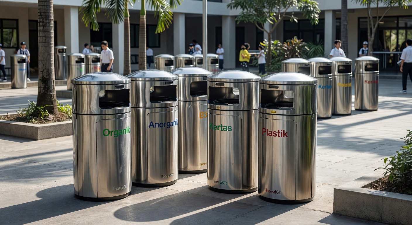 Tempat Sampah Stainless 3 in 1 atau 4 in 1? Strategi Pemilahan yang Lebih Rapi untuk Sekolah, Kantor, dan Area Publik
