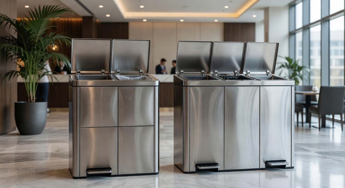 Tempat Sampah Stainless 3 in 1 vs 4 in 1 untuk Hotel, Kantor, dan Area Publik: Mana yang Lebih Efisien Menekan Biaya Operasional?