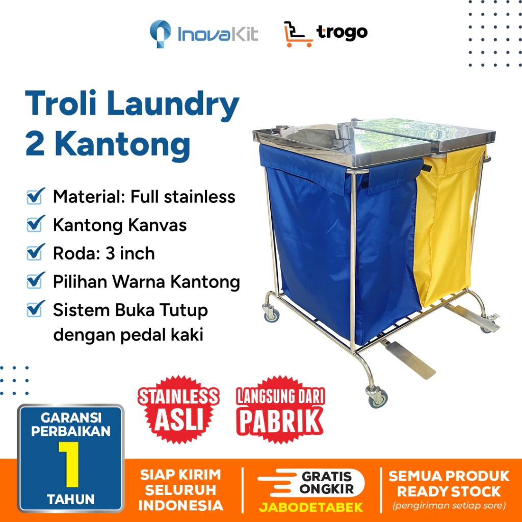 troli laundry dua kantung Utama